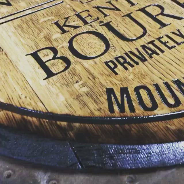 Personalized Bourbon Barrel Bar Sign, Basement Bar, Man Cave, Bourbon Lover Decor by Crosswired Creations