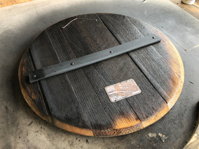Bourbon Whiskey Barrel Head, Carved Rustic Bar Sign with Kentucky State Bourbon Quote
