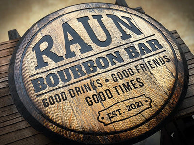 Personalized Bourbon Barrel Sign | Crosswired Creations