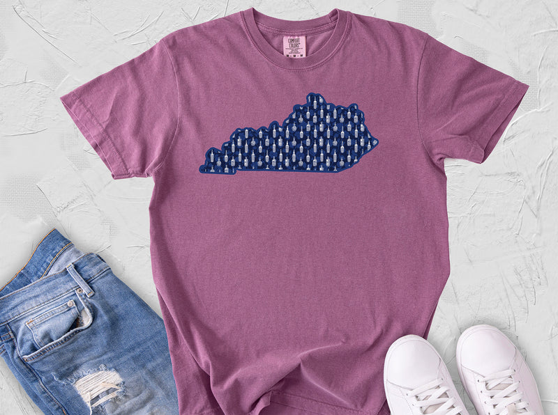 Kentucky Bourbon Southern Chinoiserie Pattern Comfort Colors Tee