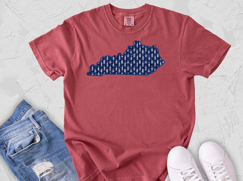 Kentucky Bourbon Southern Chinoiserie Pattern Comfort Colors Tee
