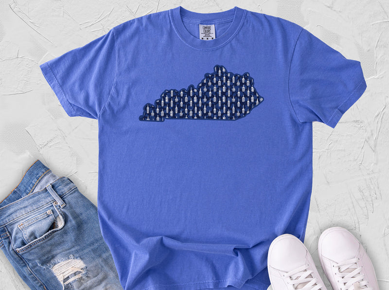 Kentucky Bourbon Southern Chinoiserie Pattern Comfort Colors Tee
