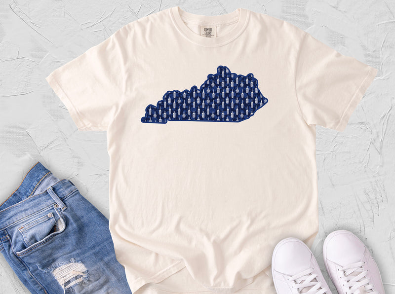 Kentucky Bourbon Southern Chinoiserie Pattern Comfort Colors Tee