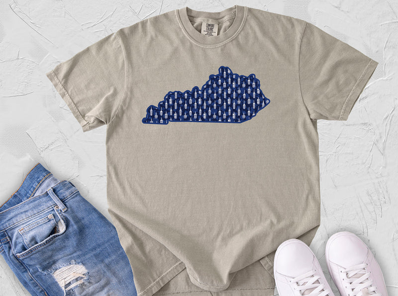 Kentucky Bourbon Southern Chinoiserie Pattern Comfort Colors Tee