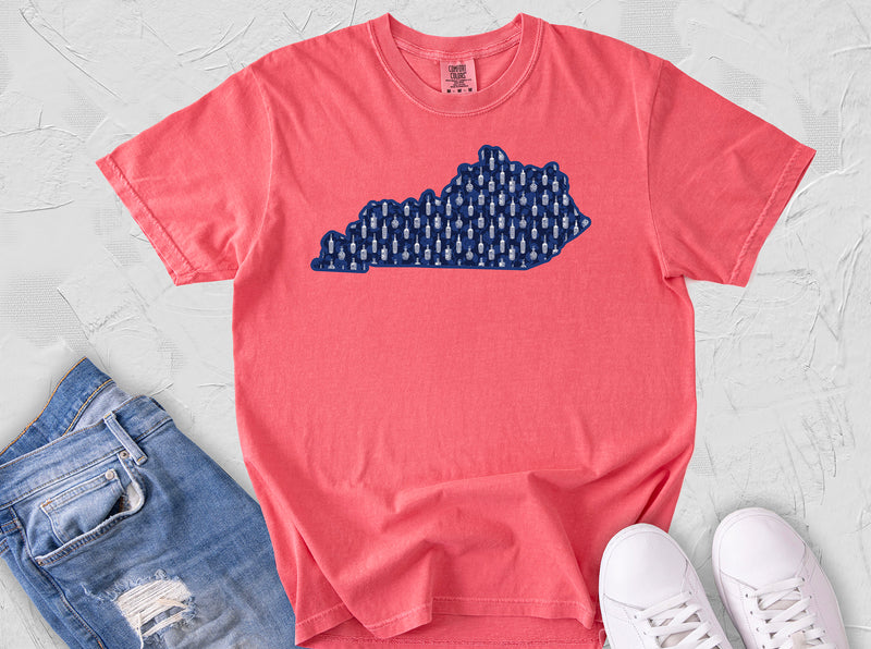 Kentucky Bourbon Southern Chinoiserie Pattern Comfort Colors Tee