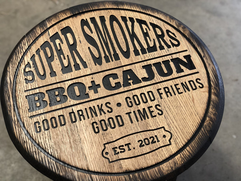 Personalized Bourbon Barrel Bar Sign - Basement Bar, Man Cave, Bourbon Lover Decor - Crosswired Creations